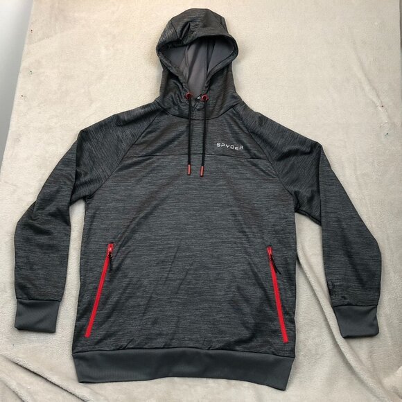 Spyder Active Mens Hoodie Sweatshirt Large Pullover Activewear Workout Gray - Picture 11 of 12